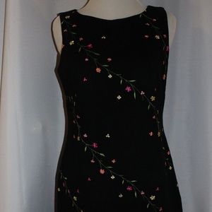 Talbot's Black Floral Sleeveless Dress Size 6P
